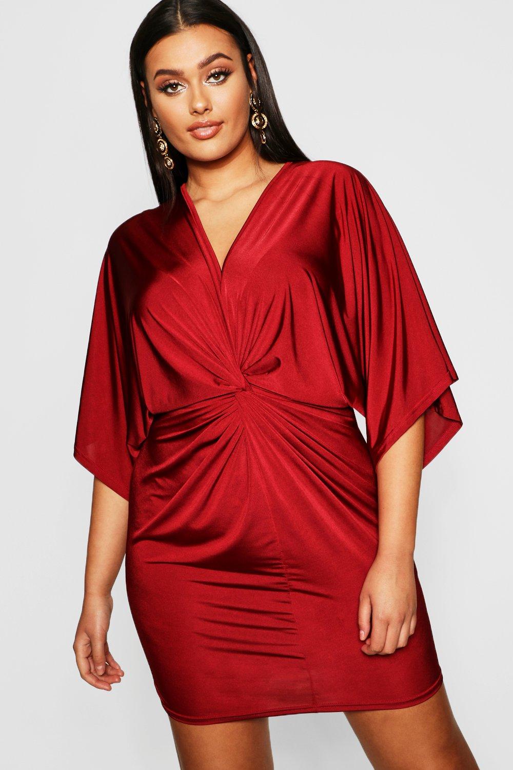 boohoo wine dress