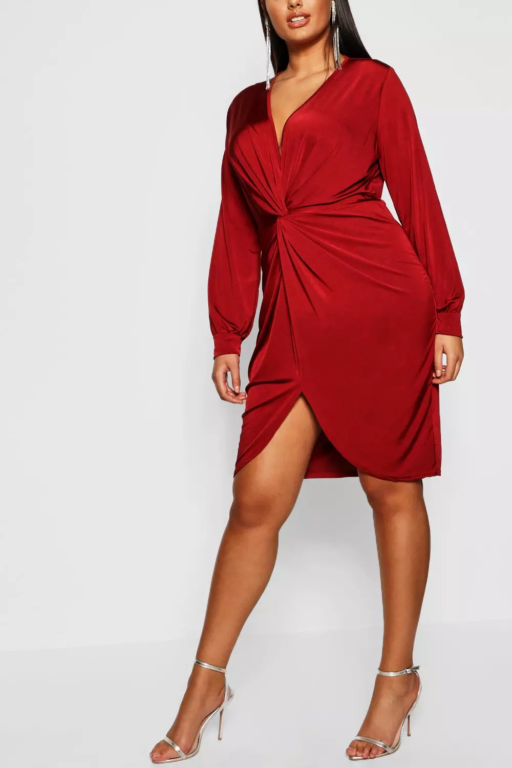 Twist front wrap dress sale