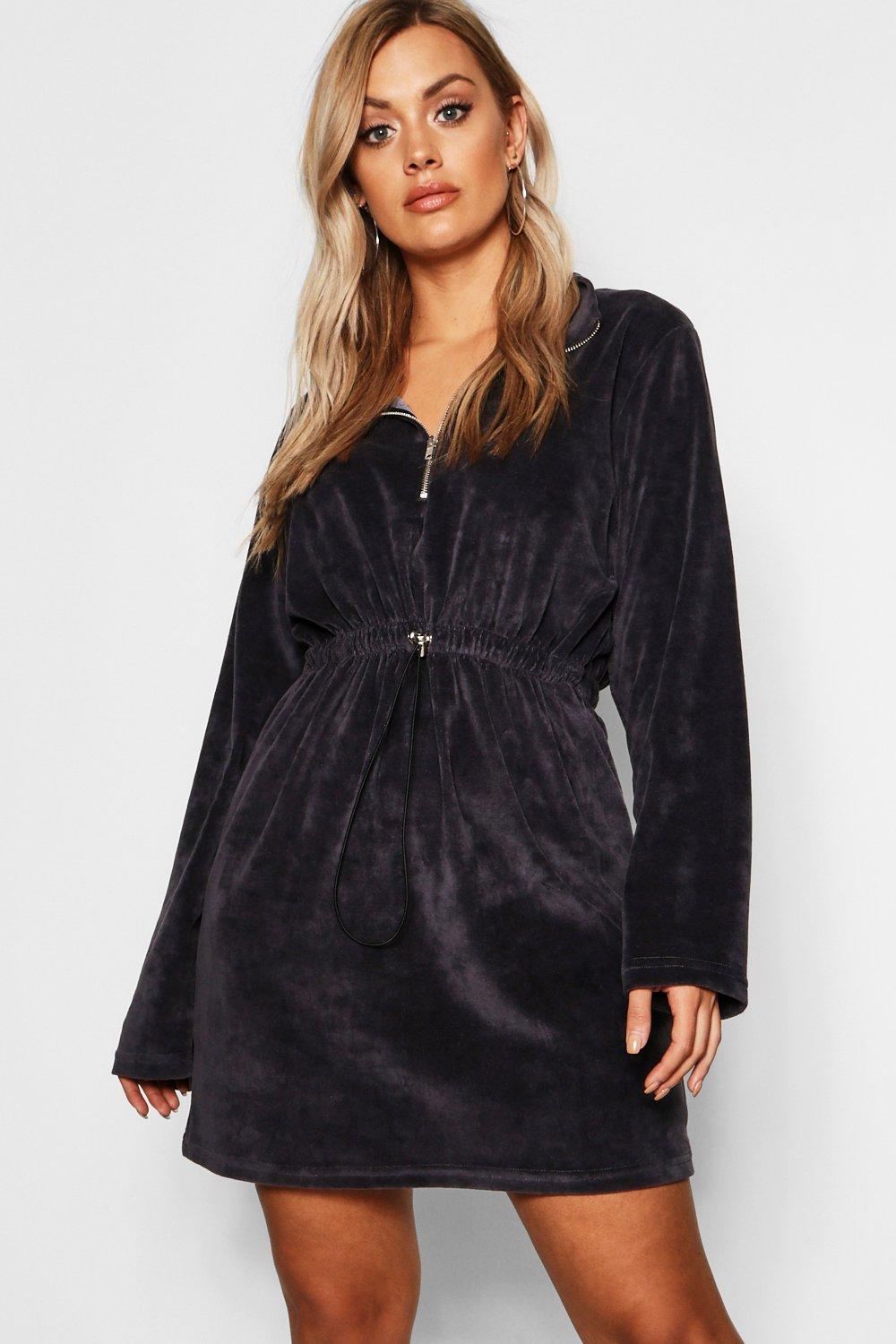 Velvet sweatshirt dress sales