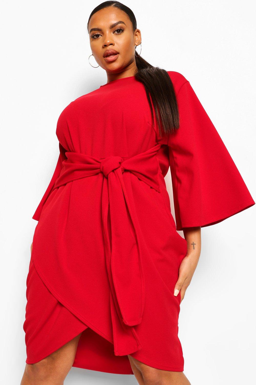 Boohoo kimono cheap wrap dress