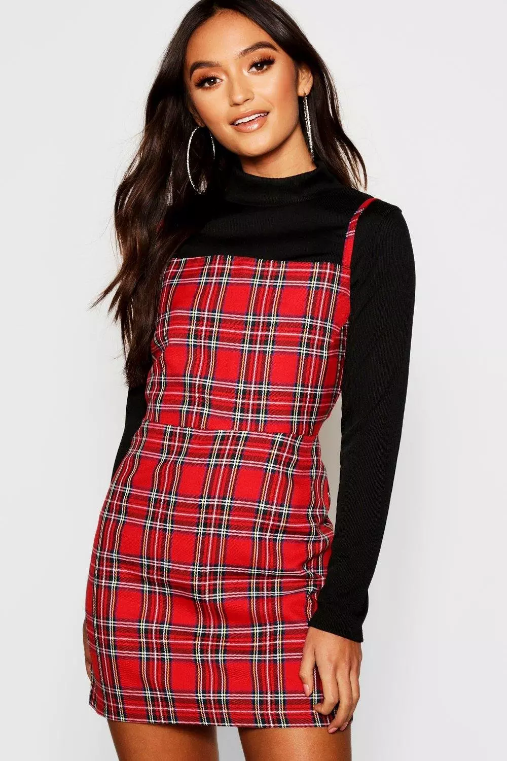 Petite on sale tartan dress