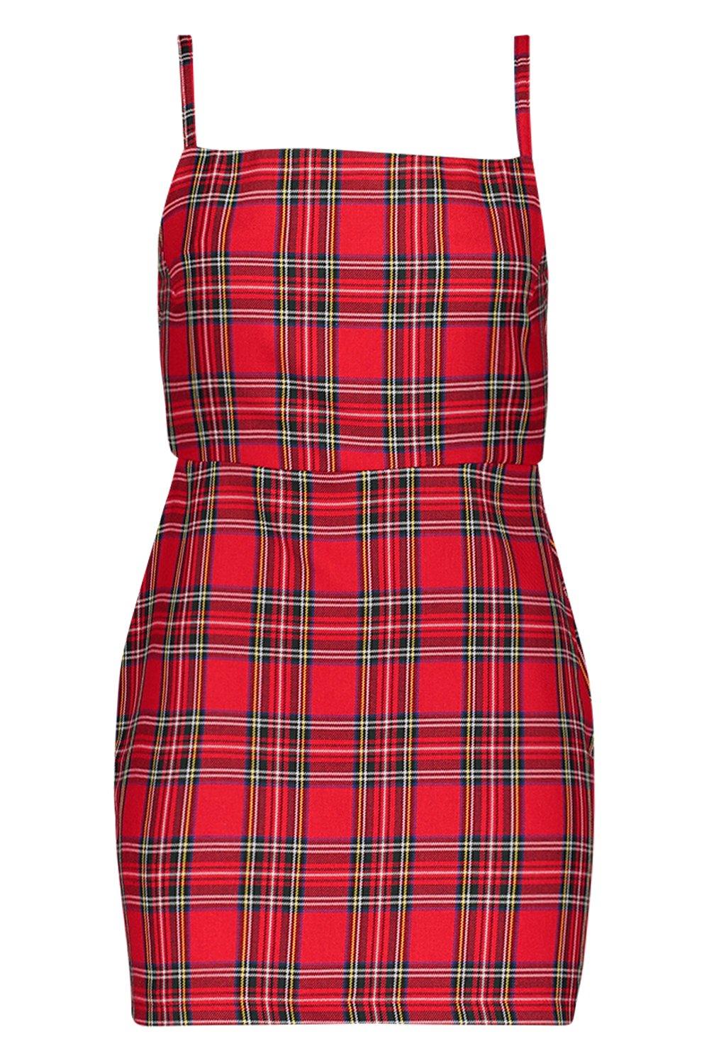 boohoo plaid dress