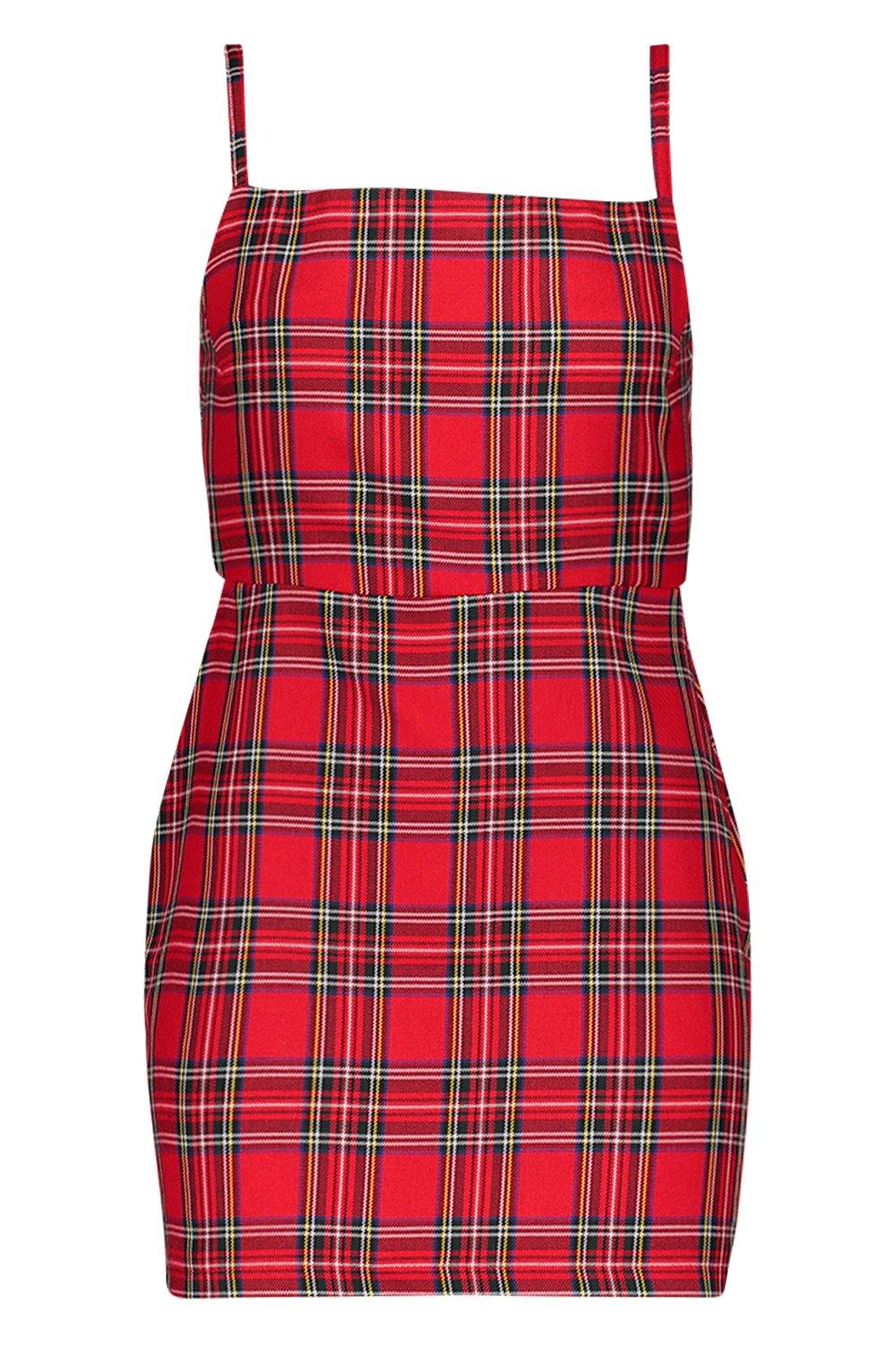 boohoo plaid dress