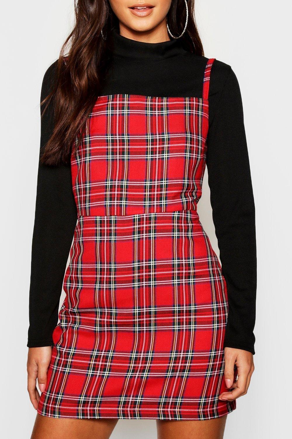 boohoo plaid dress