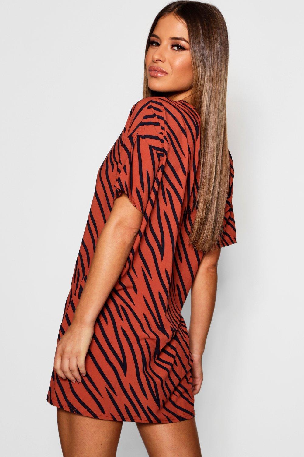 boohoo tiger print dress