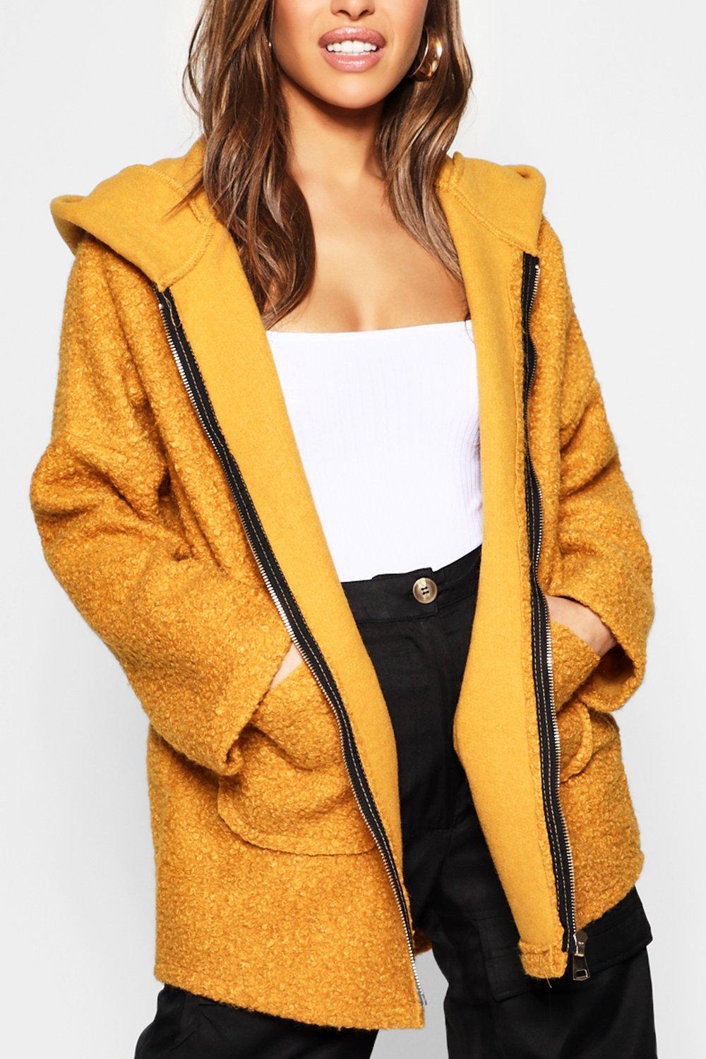 Manteau enfiler textur capuche Petite