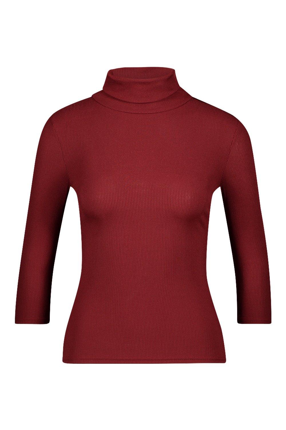 Mock neck three 2025 quarter sleeve top