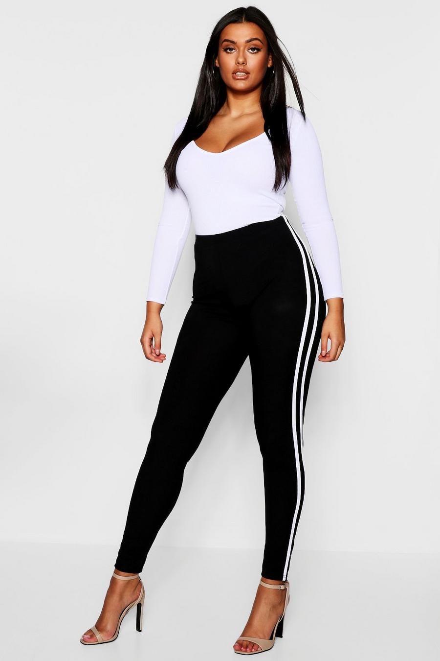 Plus Stripe Ribbed Leggings image number 1