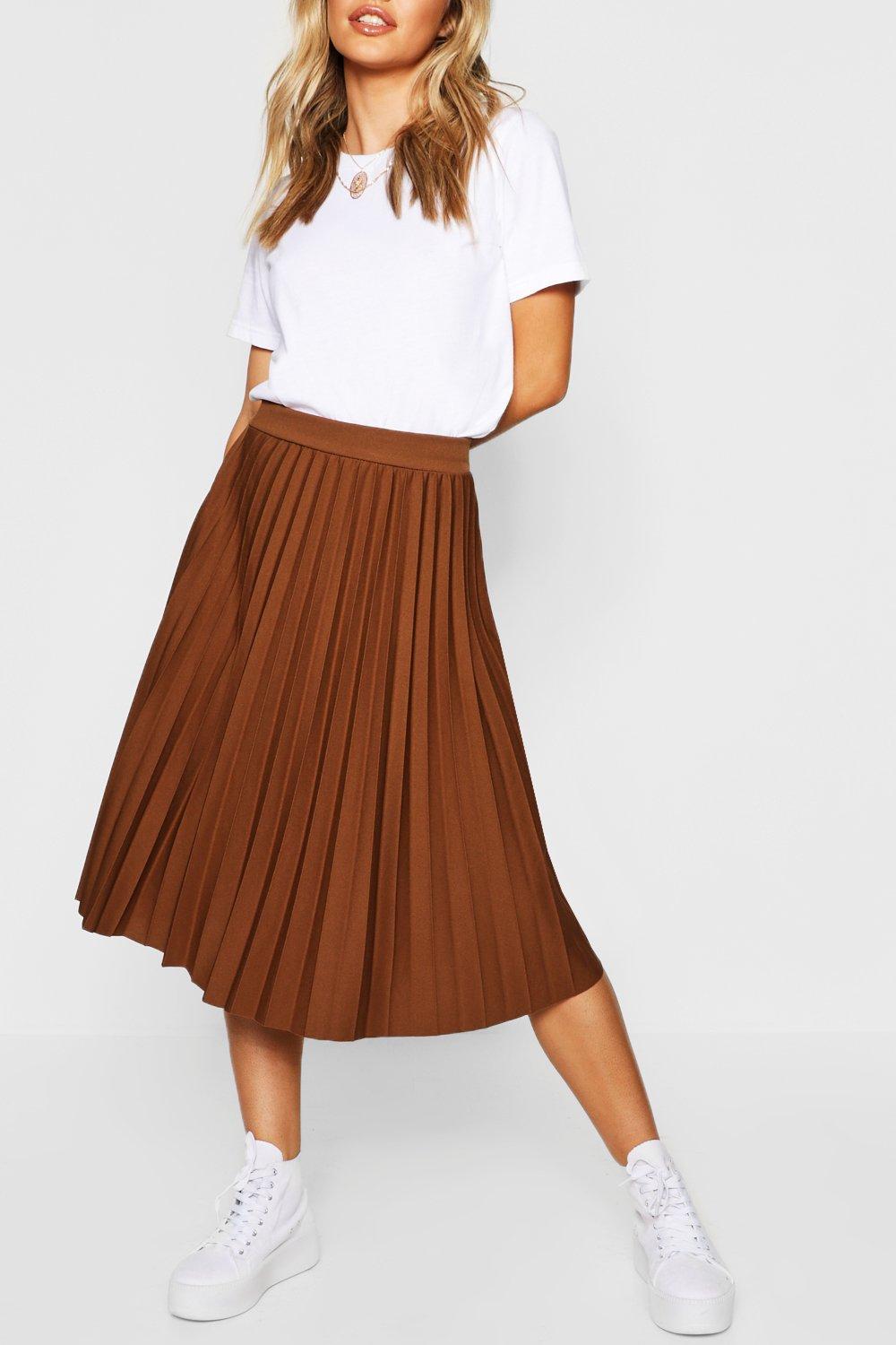 petite long pleated skirt