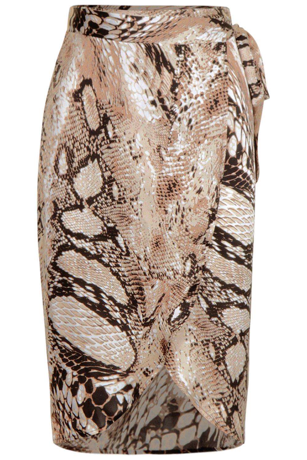 Boohoo petite snake 2025 print midi skirt co-ord