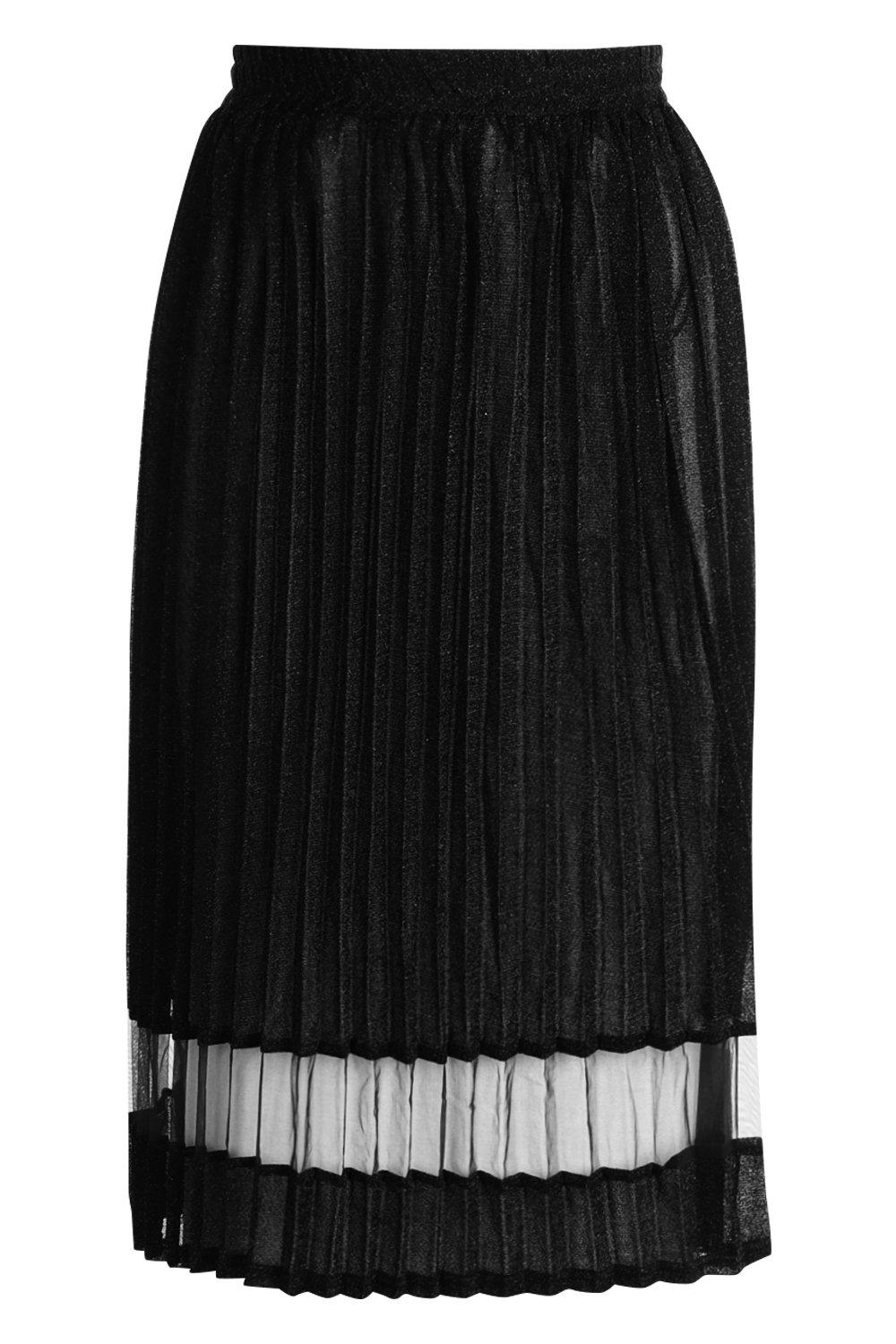 metallic pleated skirt petite