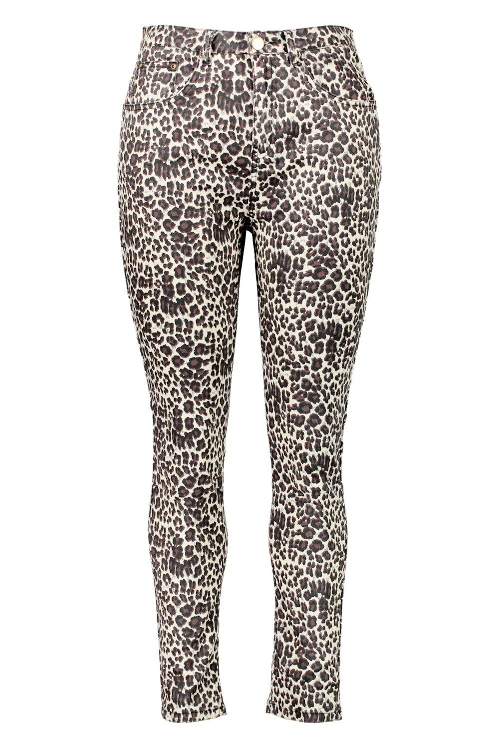 Pantalón elástico pitillo leopardo