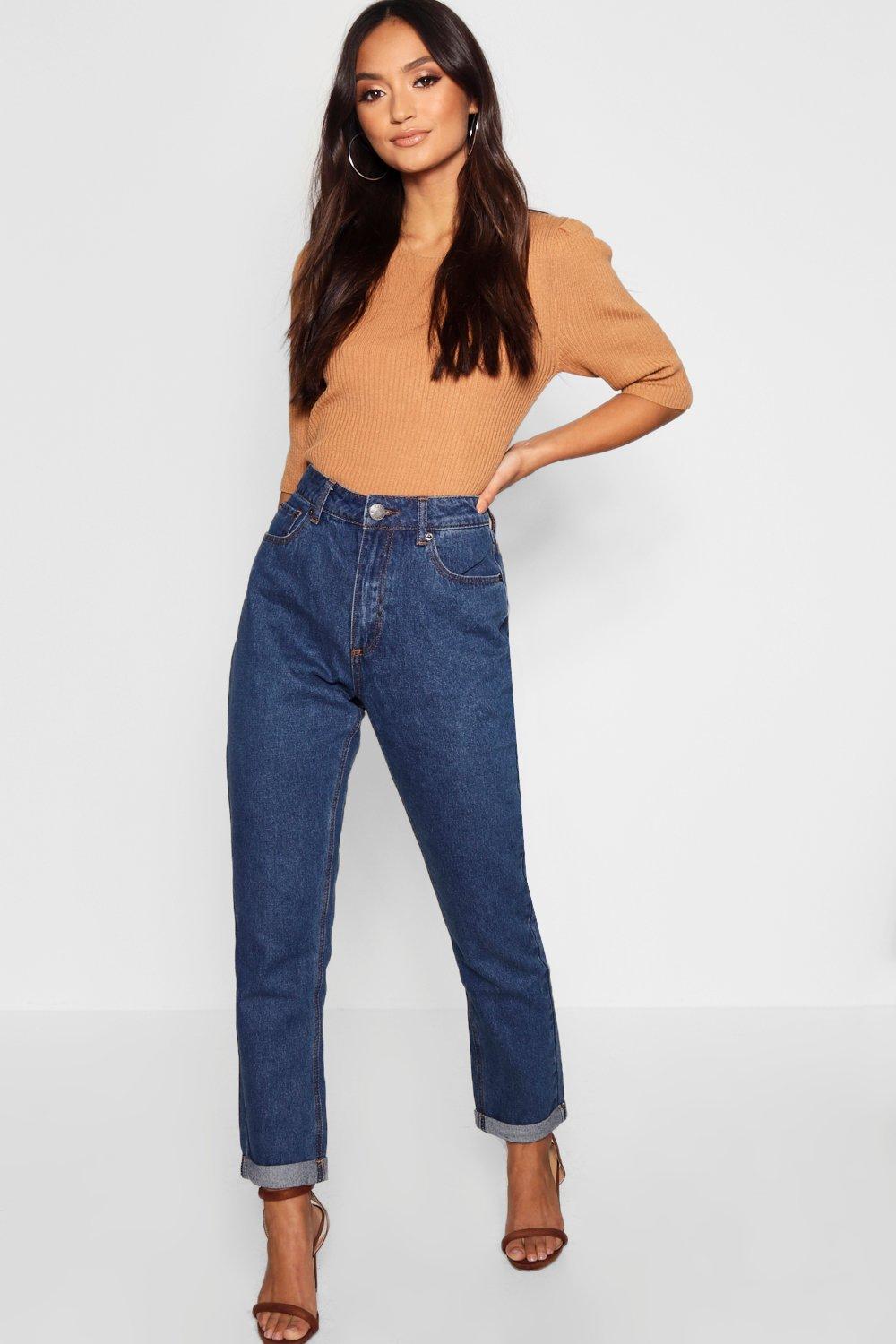 Jean Boyfriend taille haute Petite | boohoo