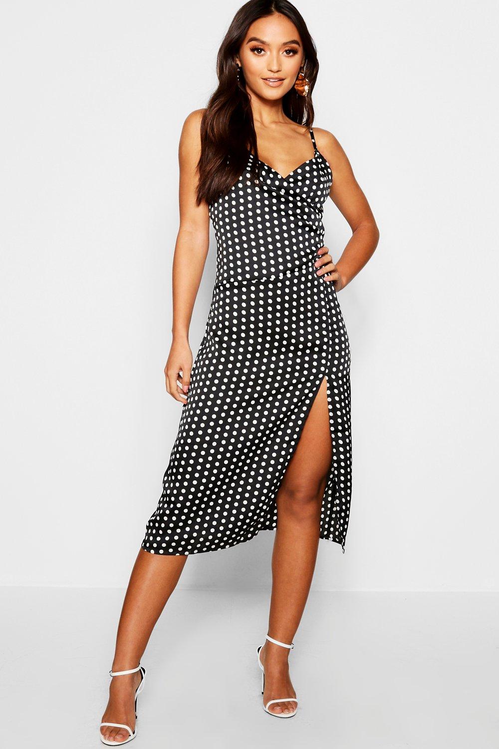 polka dot midi dress petite