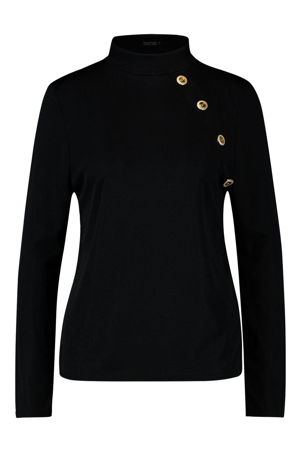 Black jumper hotsell gold buttons