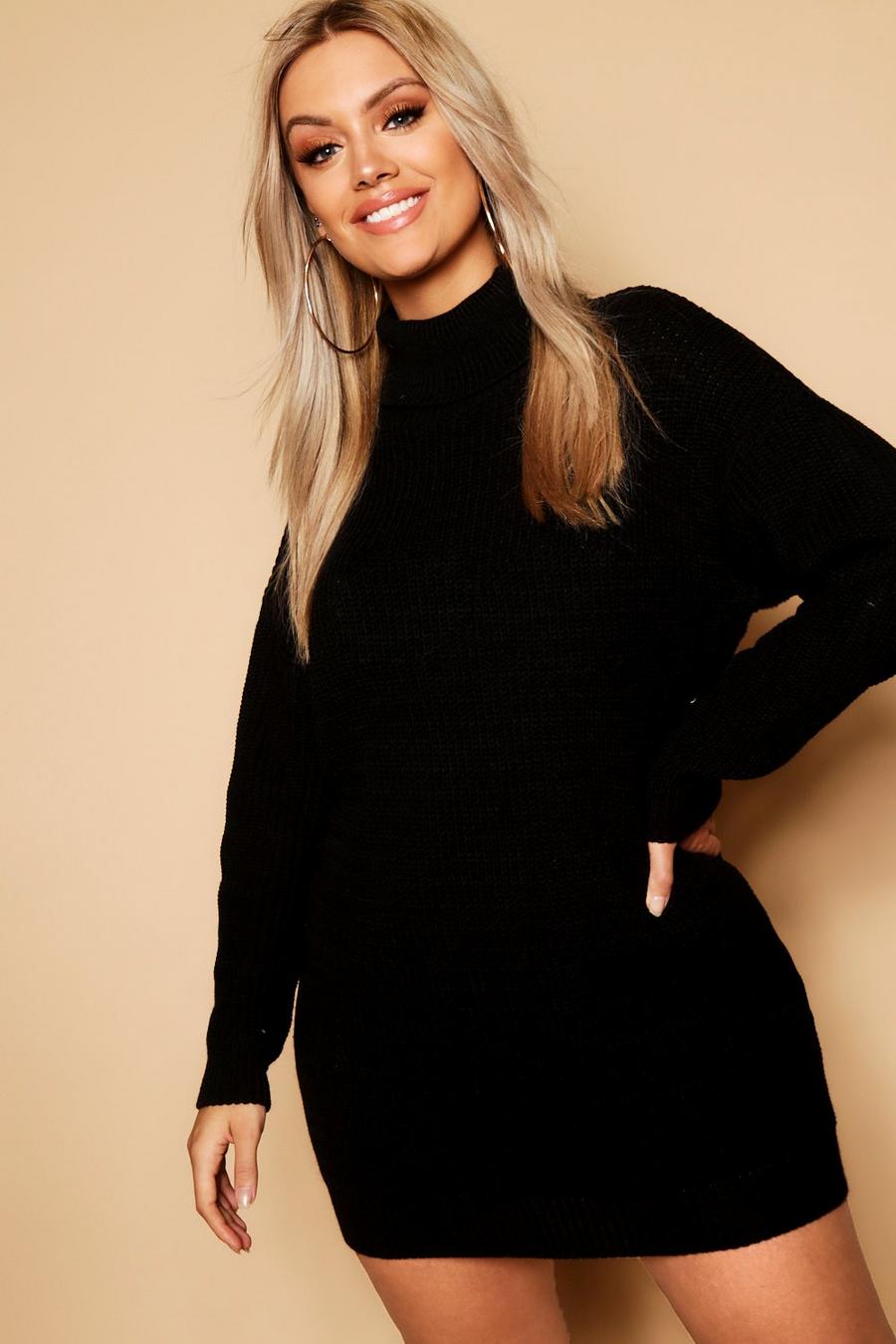 Black Plus Turtleneck Sweater Dress image number 1