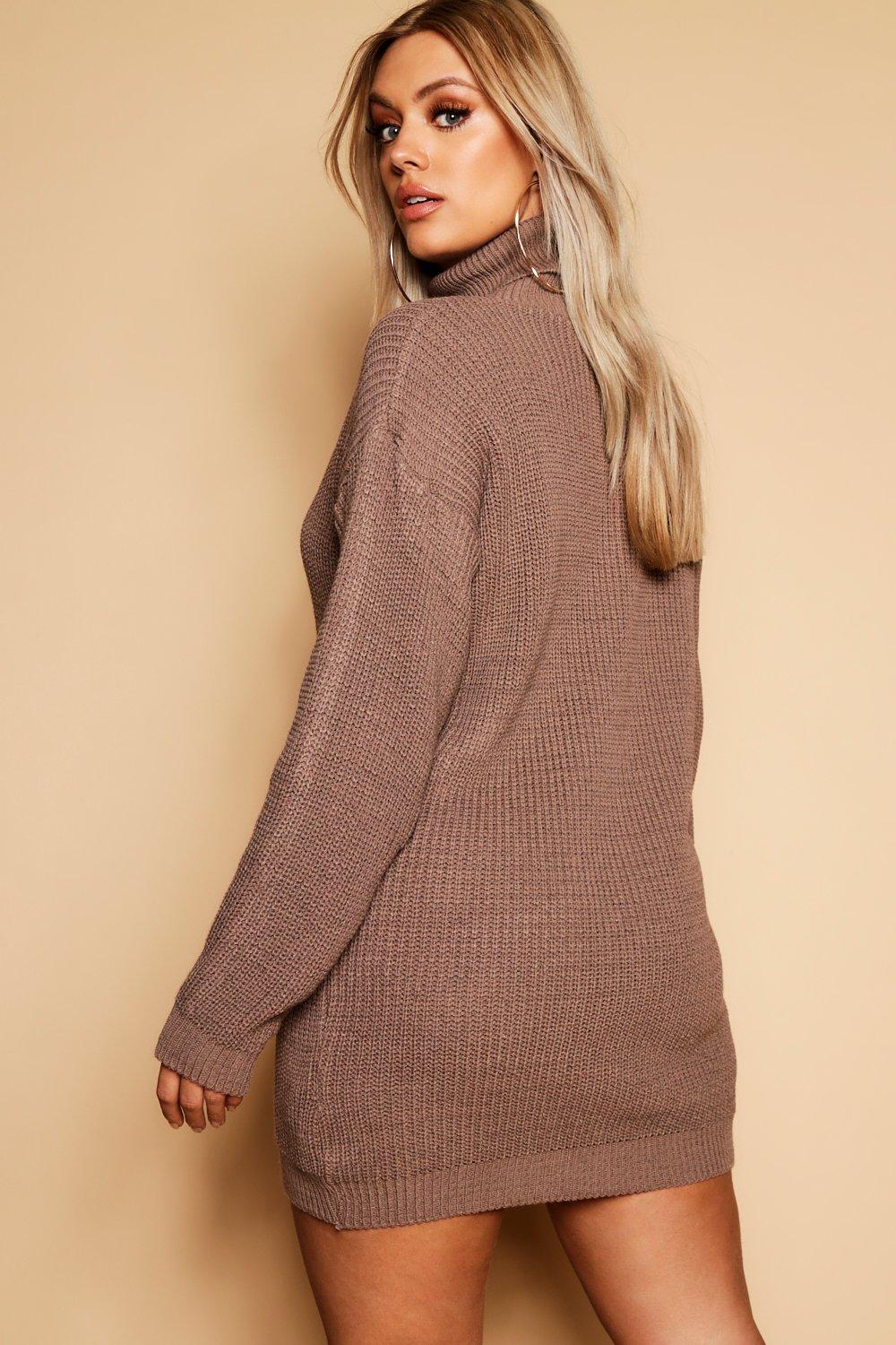black roll neck jumper dress