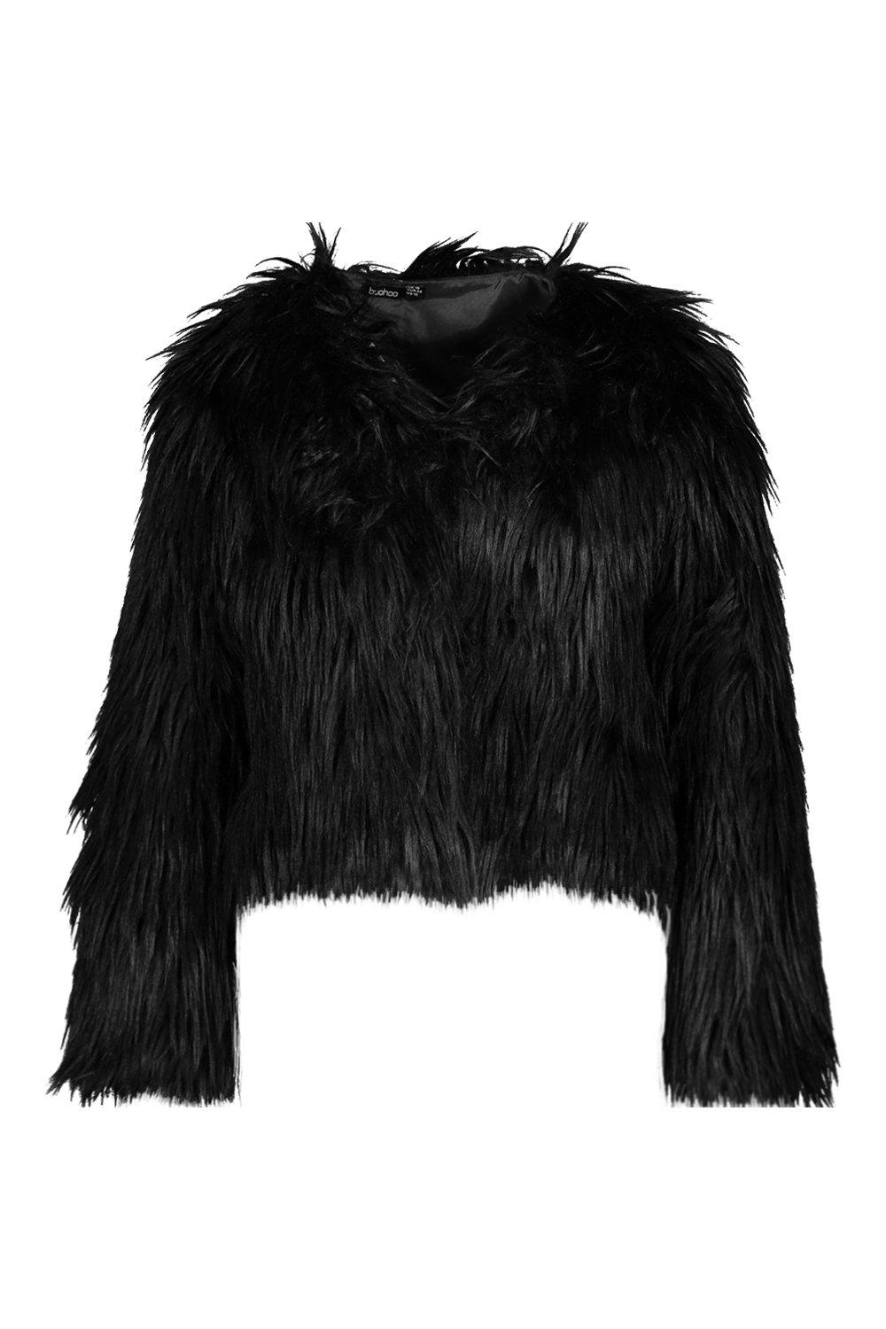 Plus Size Shaggy Faux Fur Jacket