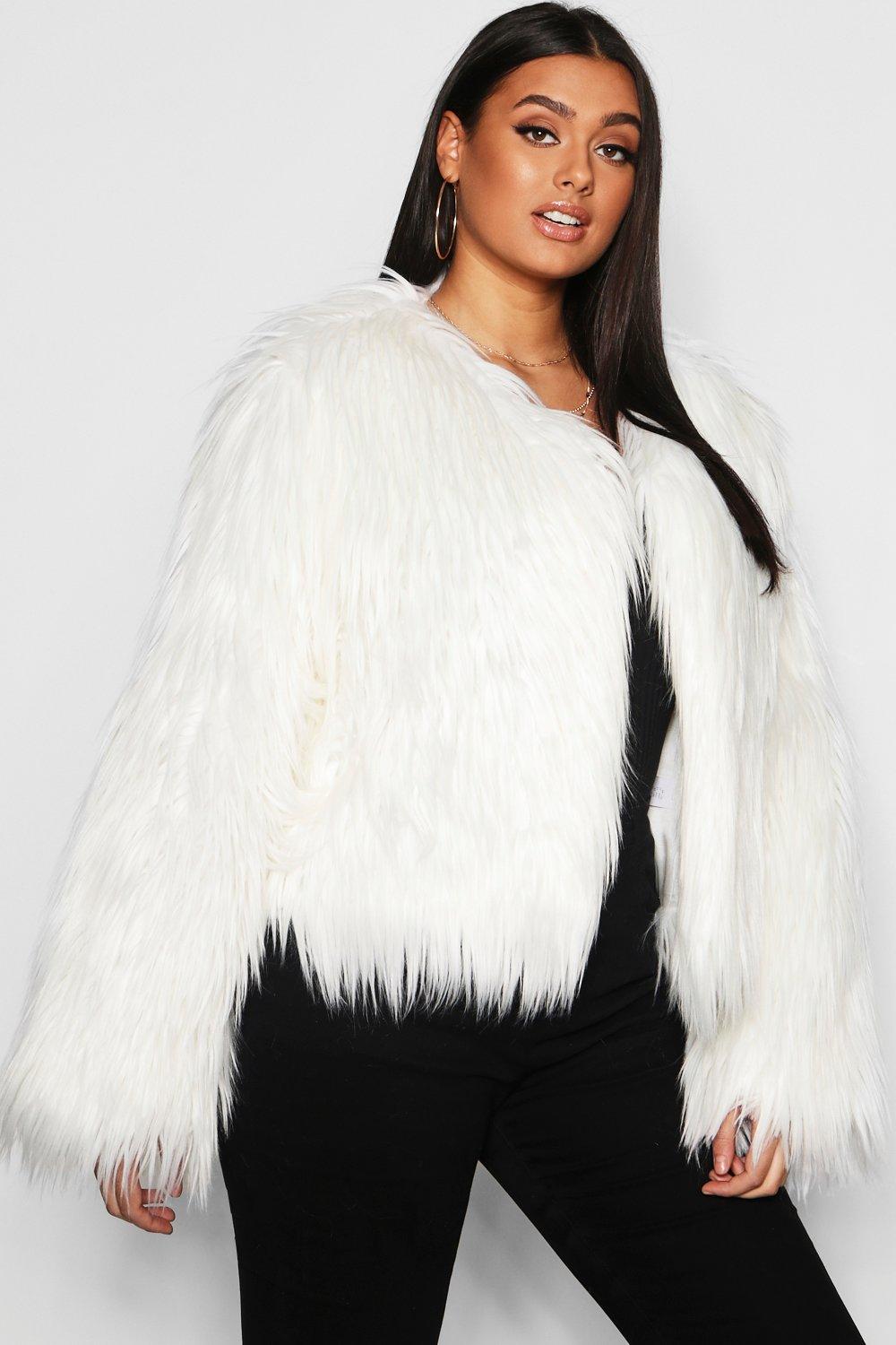 white shaggy jacket