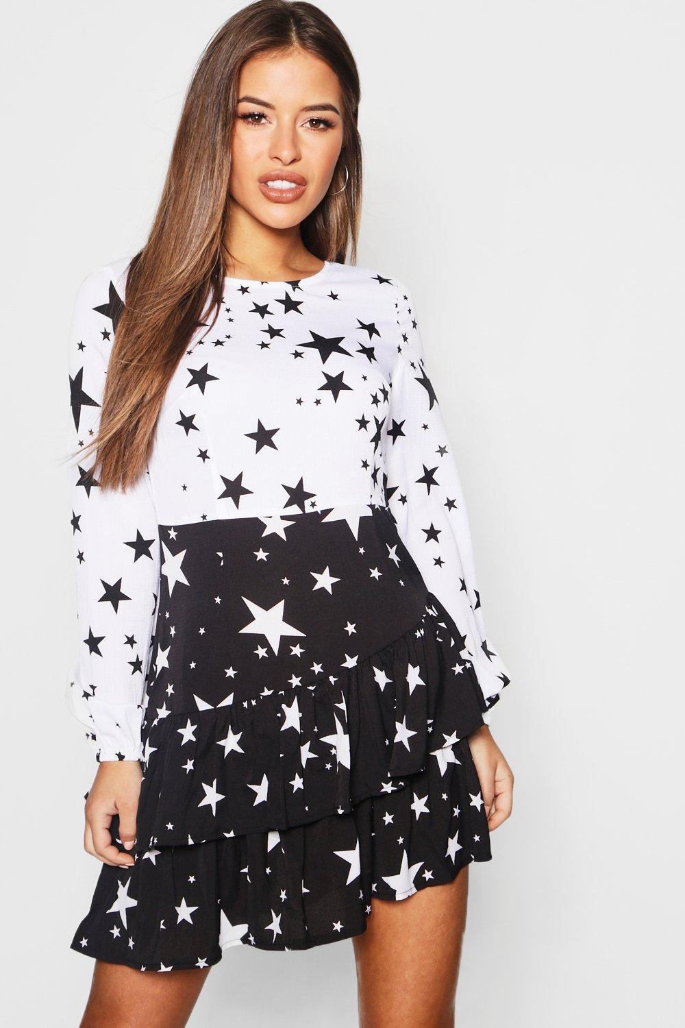 boohoo black star dress