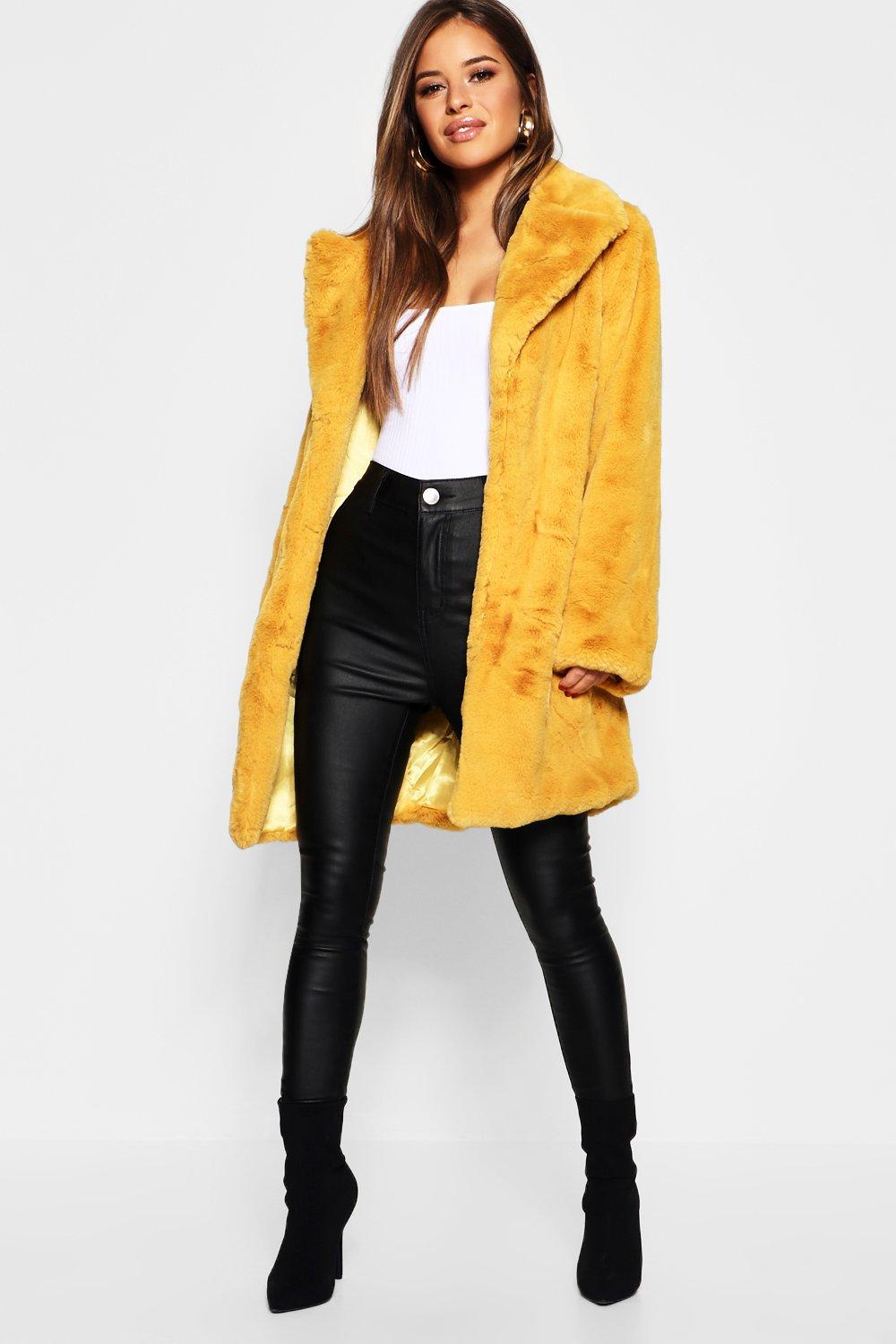 yellow fluffy jacket