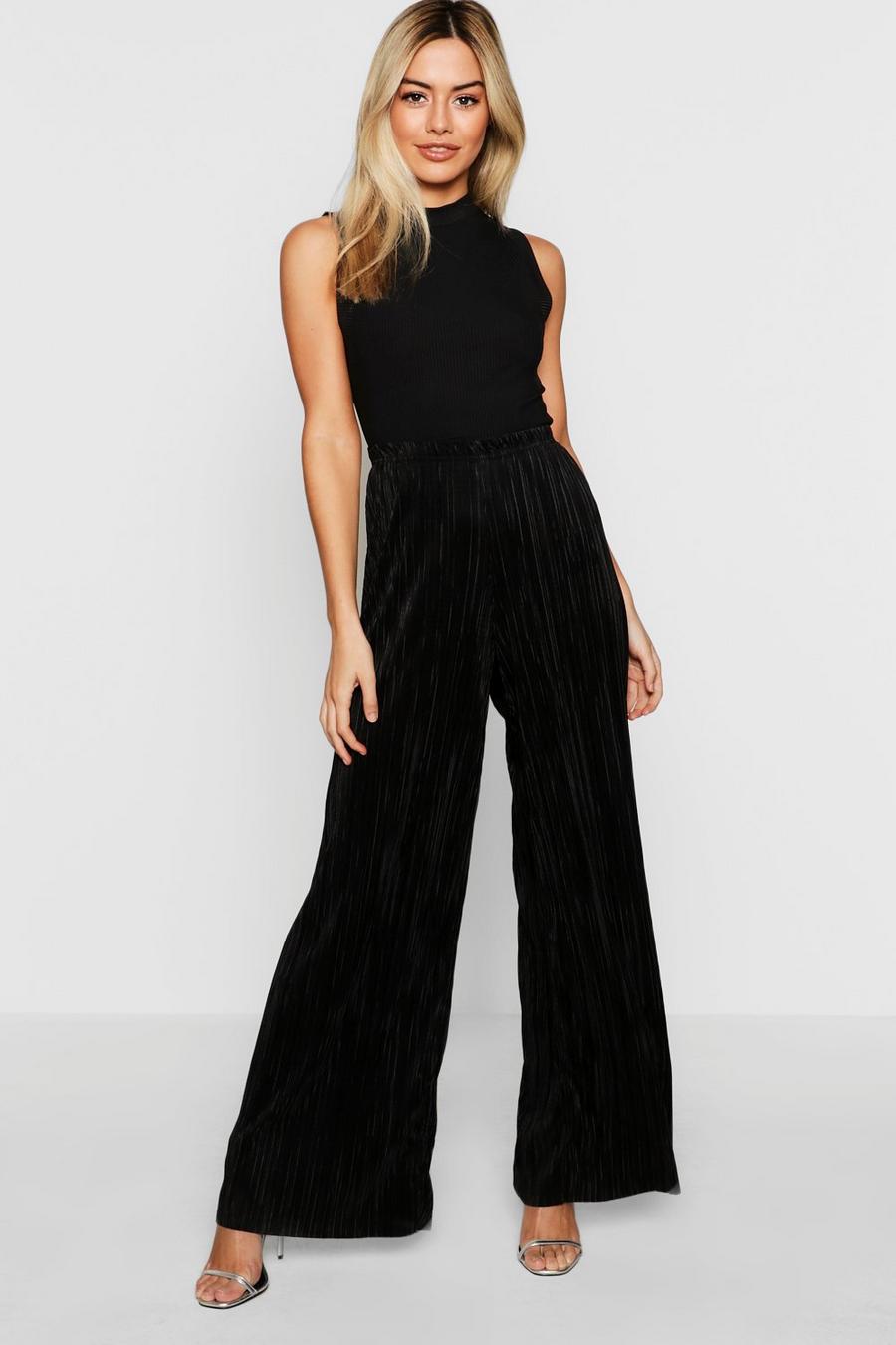 Petite Pleated Wide Leg Trousers image number 1