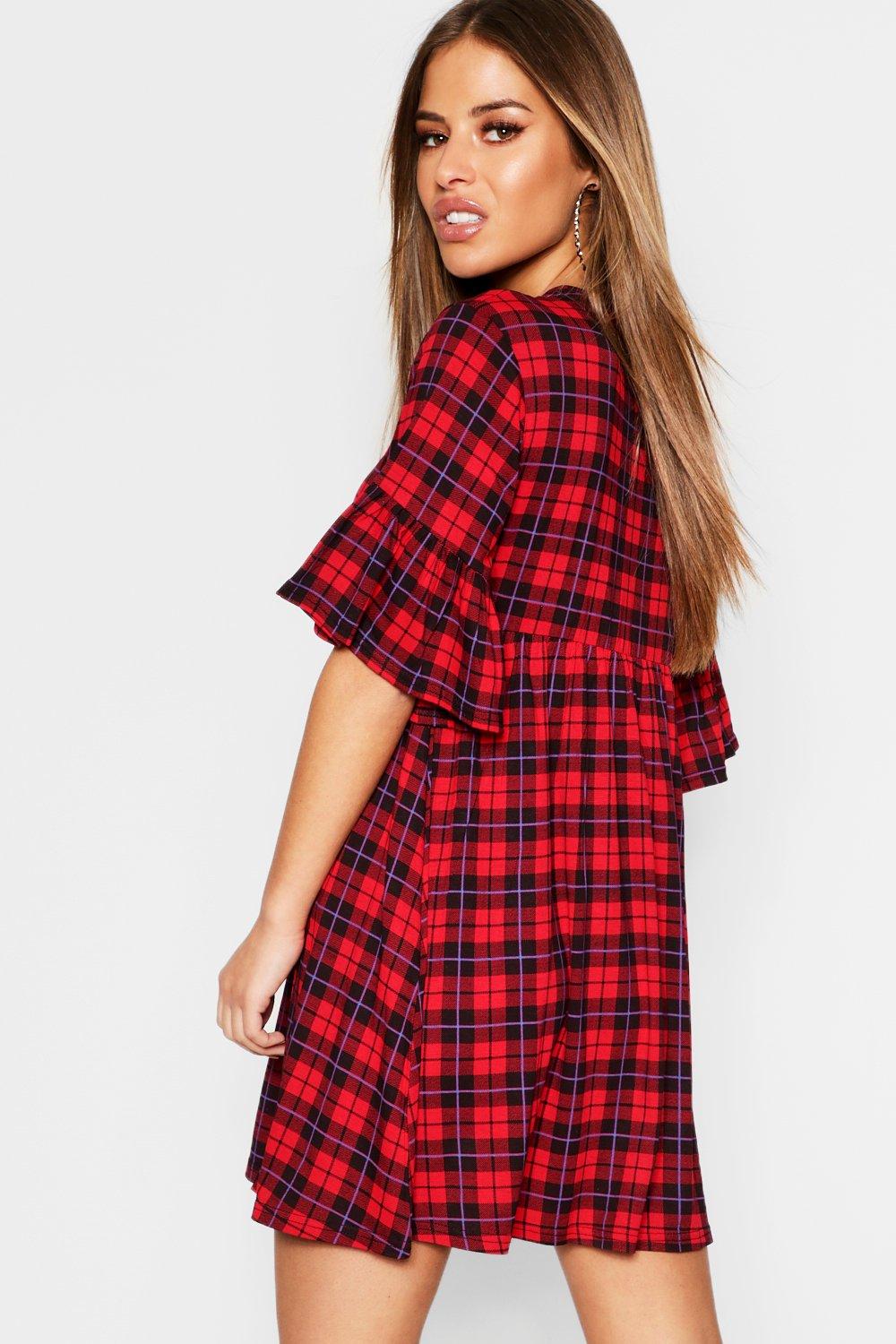 Boohoo plaid sale dress