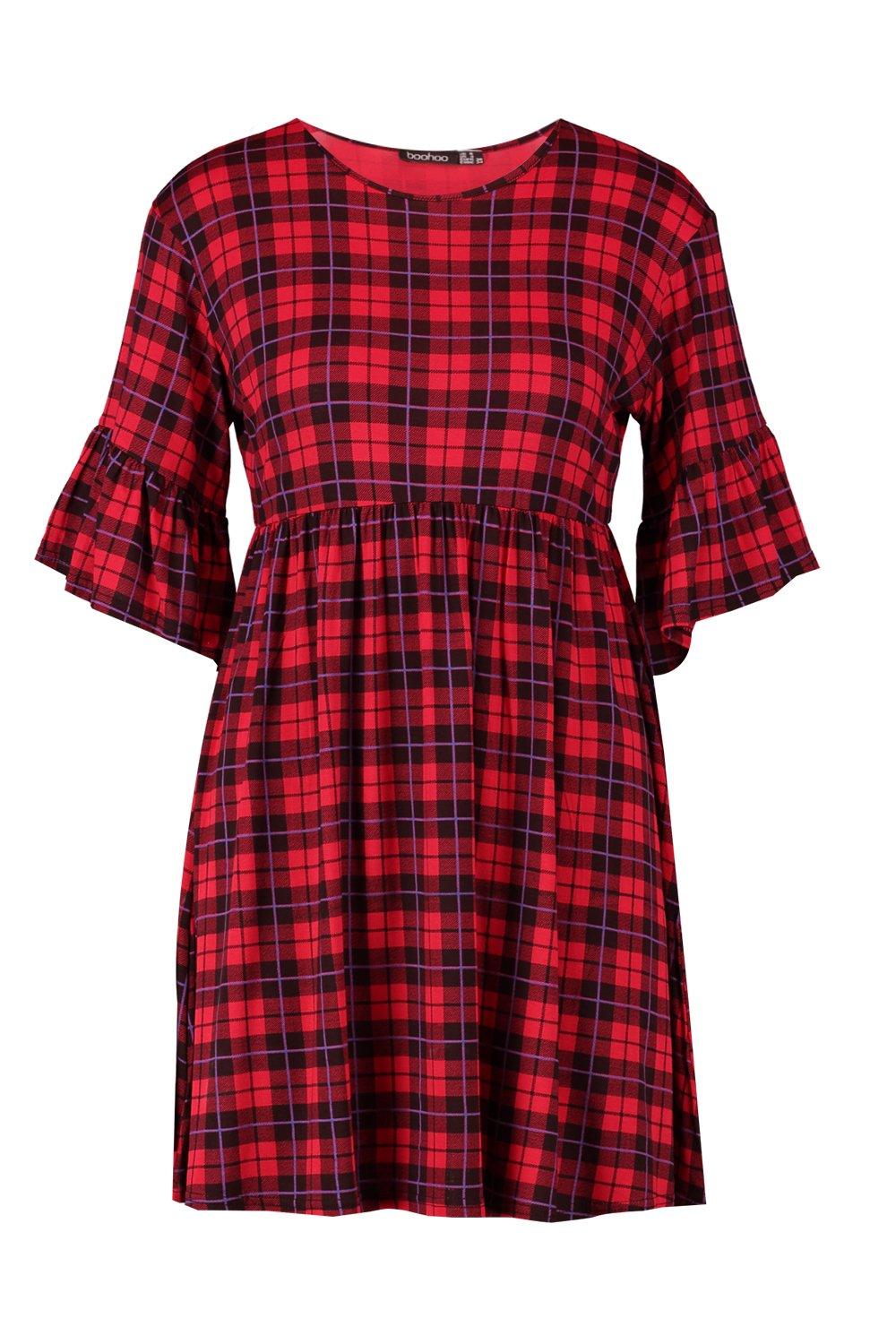 Boohoo plaid store dress