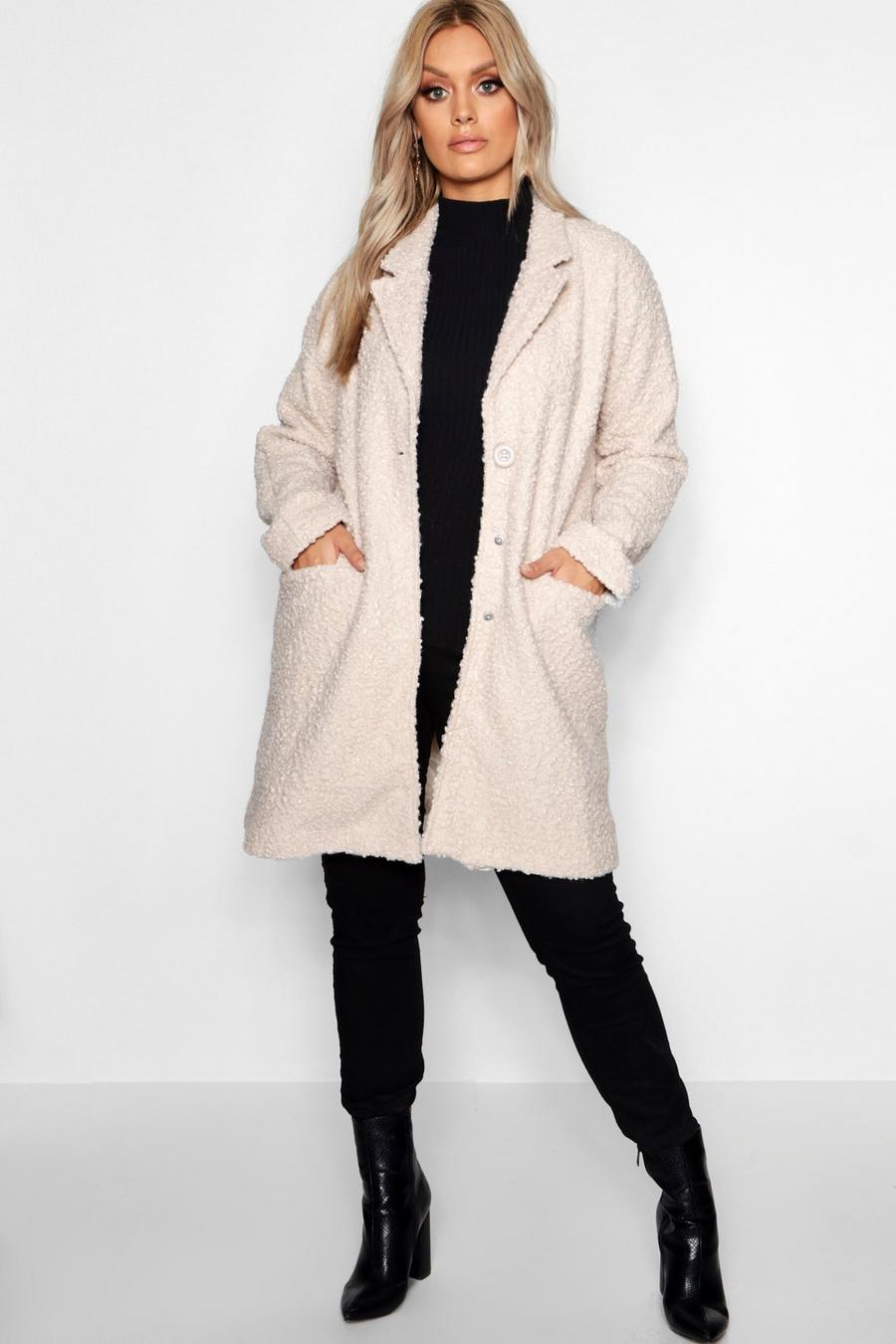 Plus Twisted Wool Look Oversized Coat image number 1