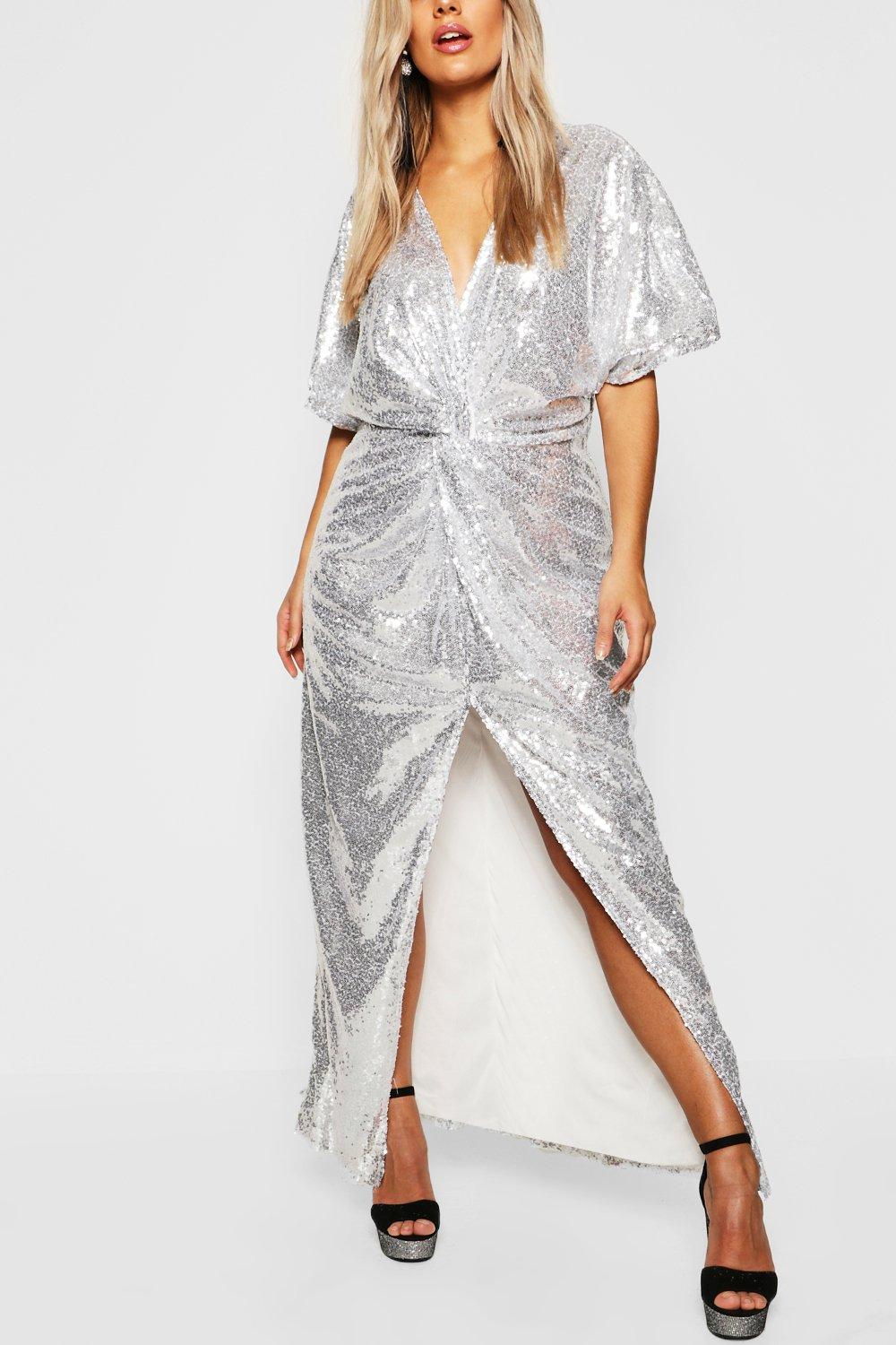 Sequin kimono best sale maxi dress