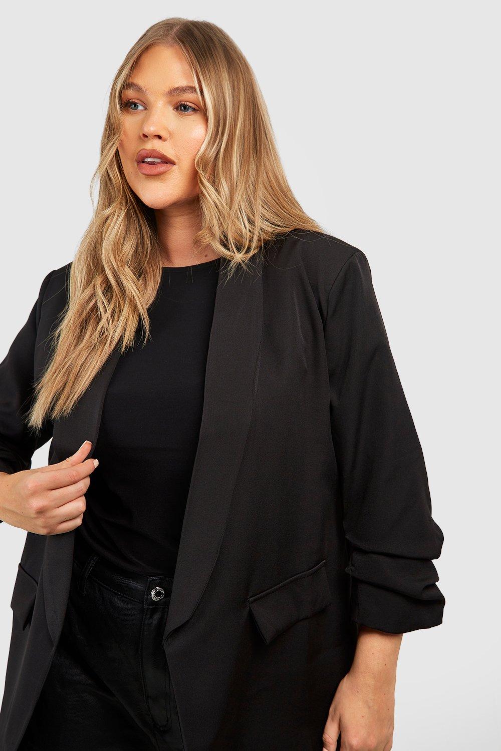 Womens Plus Size 3 Piece Outfits Long Sleeve Blazer Jacket Crop Top Sequins  Short Skirts Culottes Jumpsuits Suits Black, Black, 4X-Large : :  Clothing, Shoes & Accessories