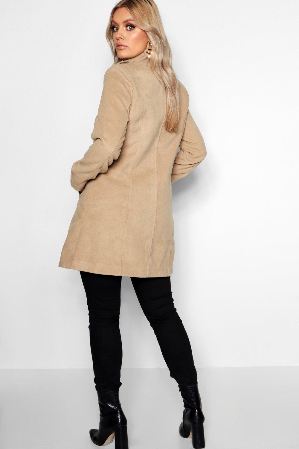 Plus Military Wool Look Coat