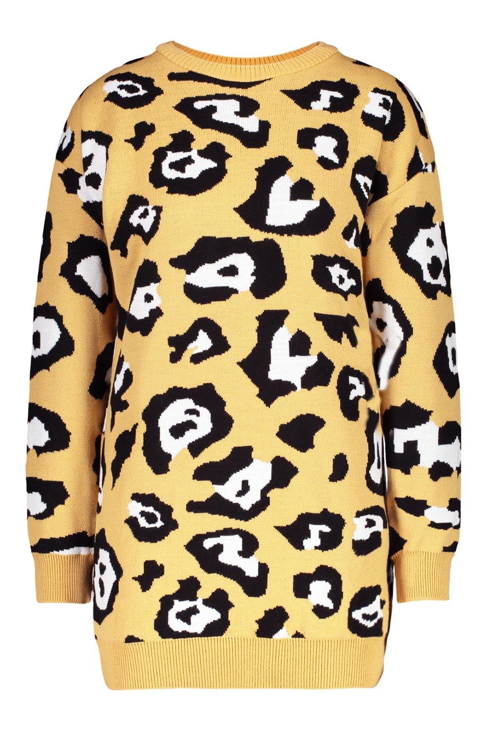 Petite Leopard Print Jumper Dress
