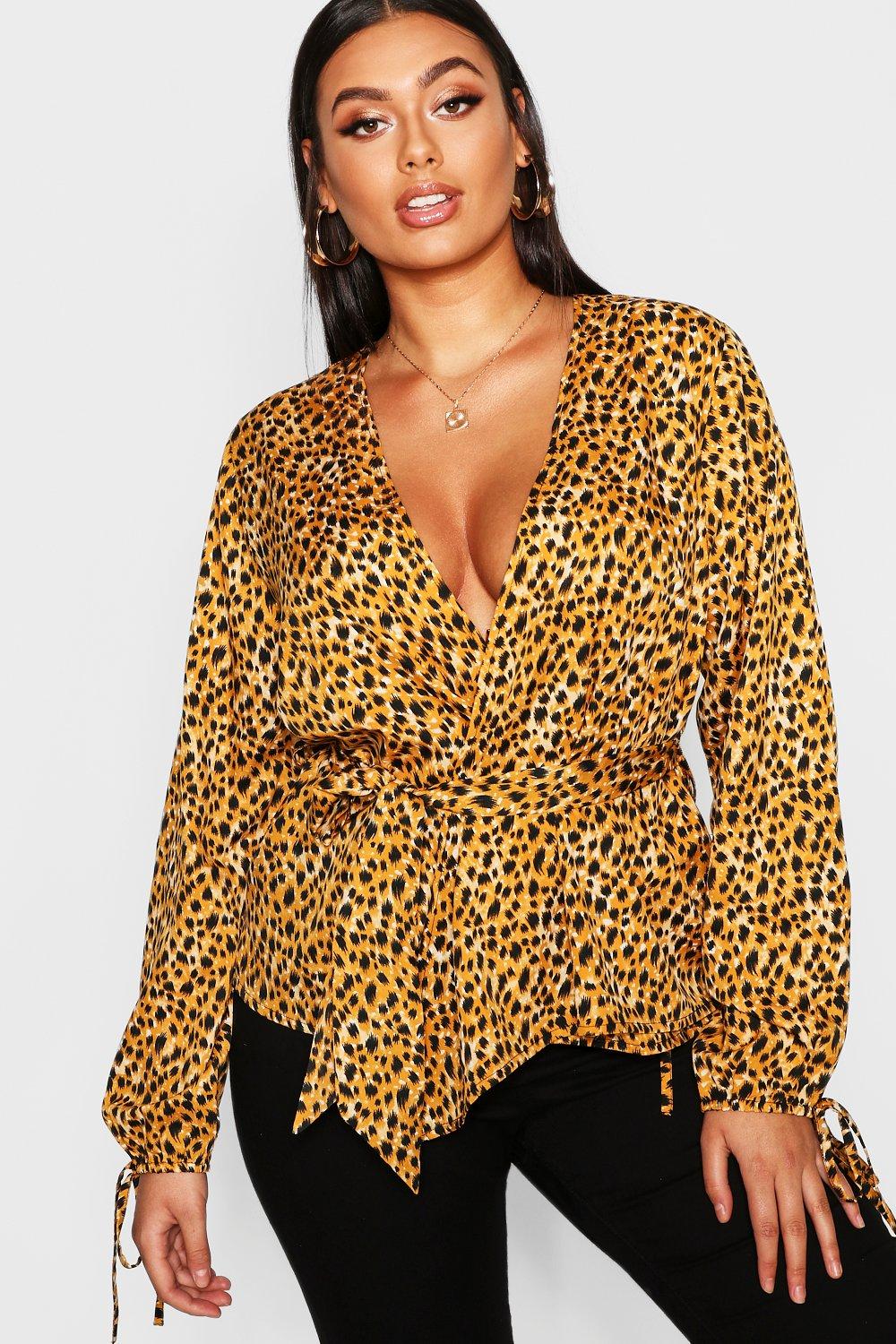 boohoo plus wrap top