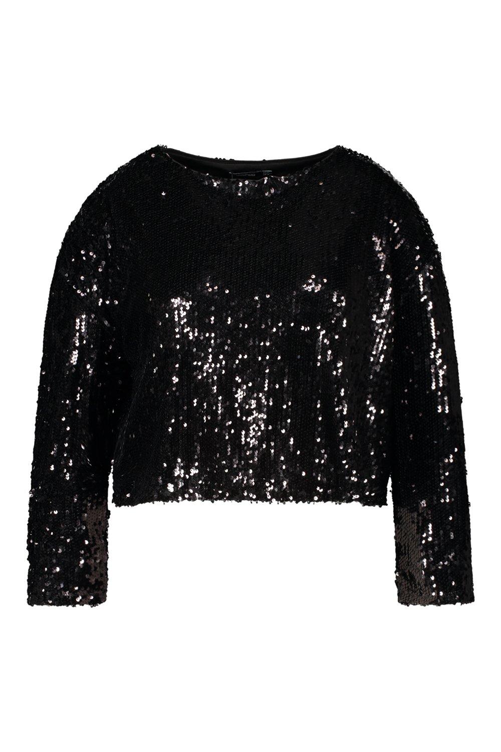 white sparkly long sleeve top