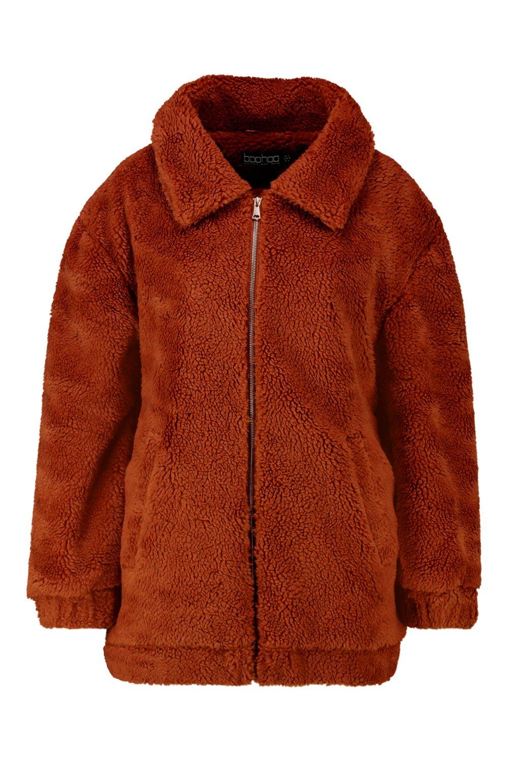 Plus Oversized Teddy Faux Fur Jacket