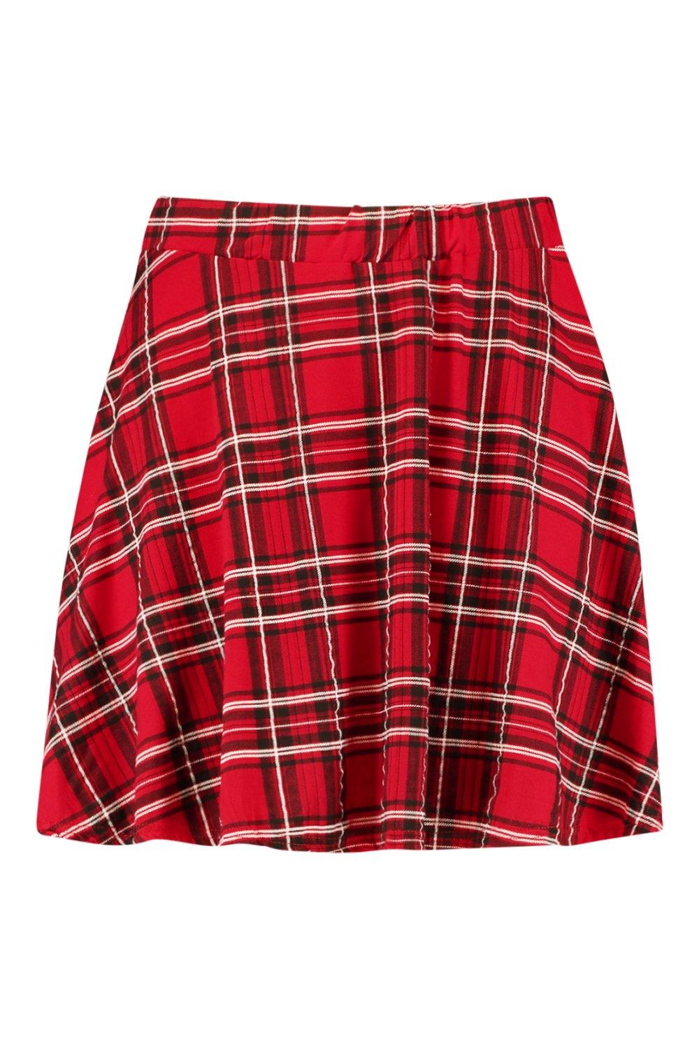 Plus size plaid outlet skater skirt