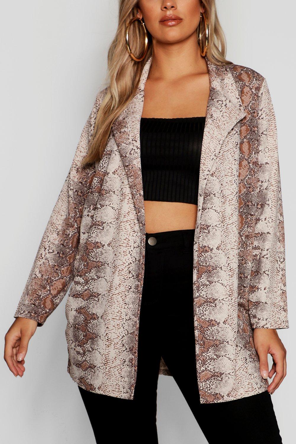 Plus size snake print jacket sale