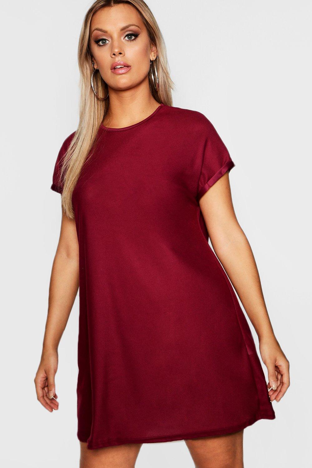 boohoo plus t shirt dress