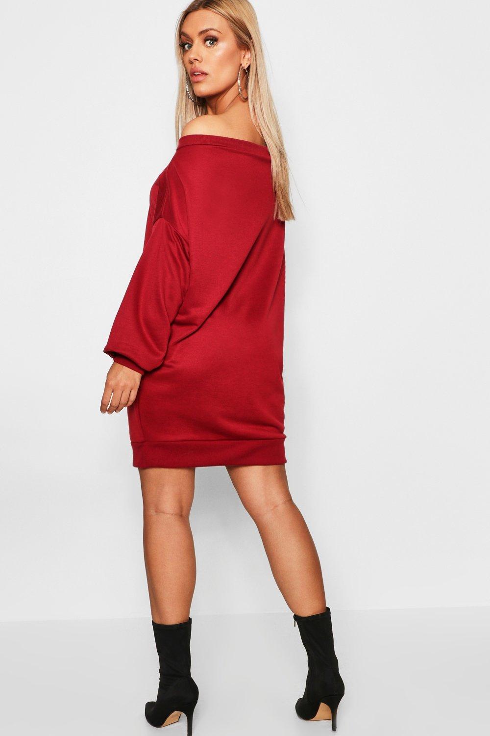 off shoulder sweat dress