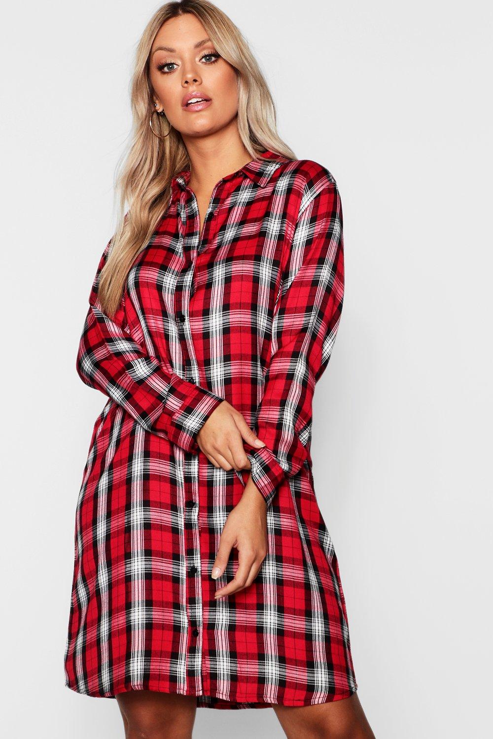 boohoo plaid dress