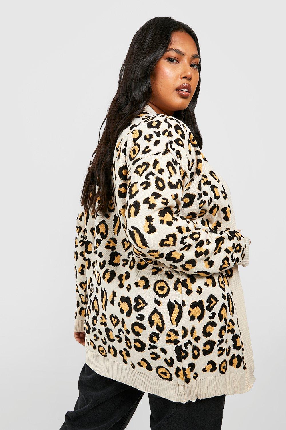 Leopard print cardigan outlet boohoo