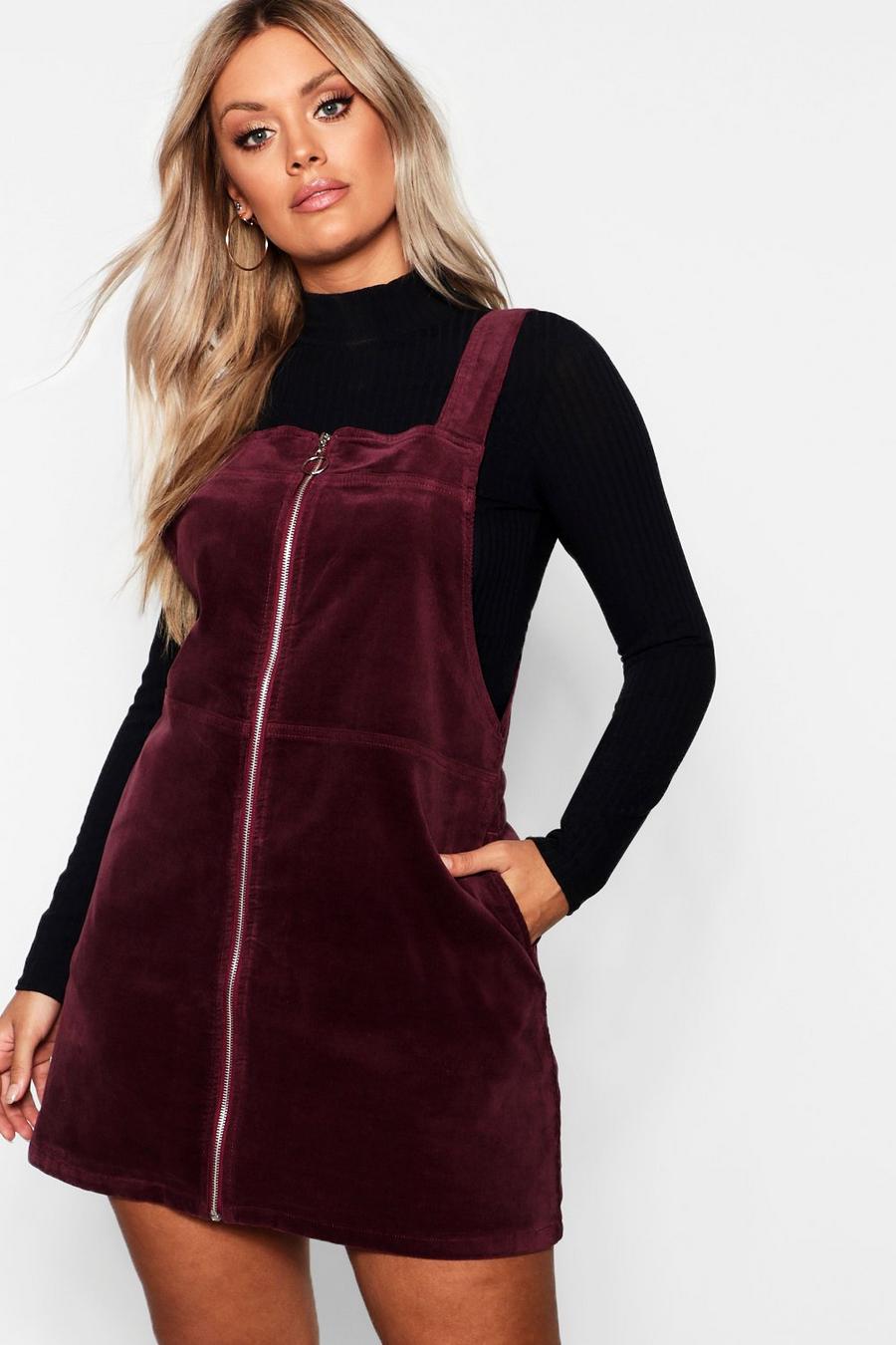 Berry Plus O Ring Zip Cord Pinafore Dress image number 1
