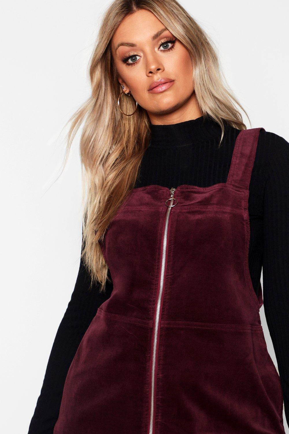 Plus O Ring Zip Cord Pinafore Dress