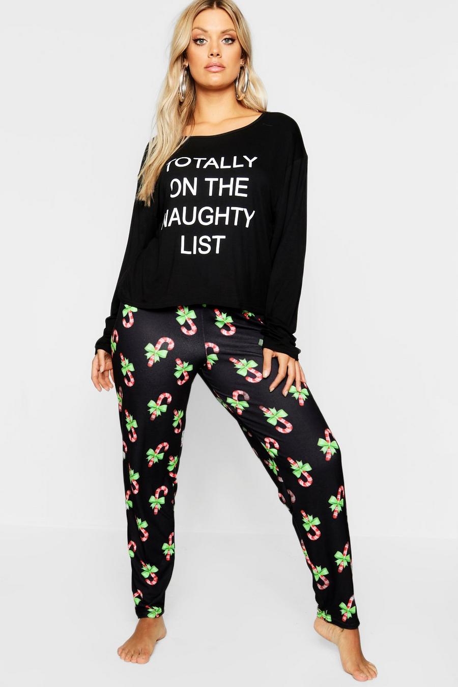 Plus Christmas 'Naughty List' Pajama Set image number 1