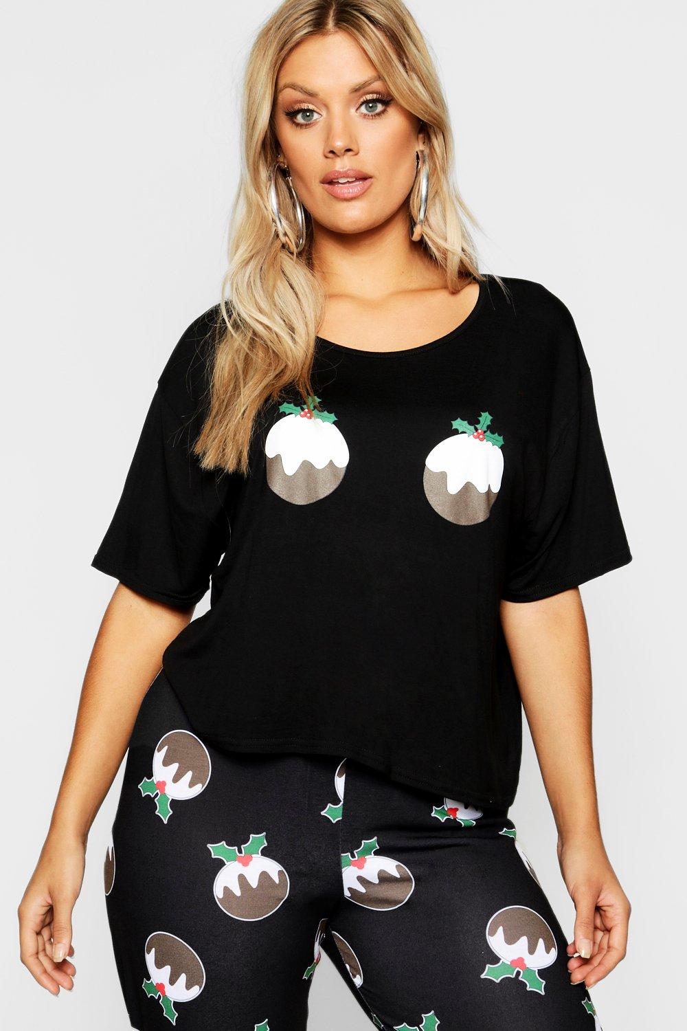Plus Christmas Pudding Pajama Set boohoo CA