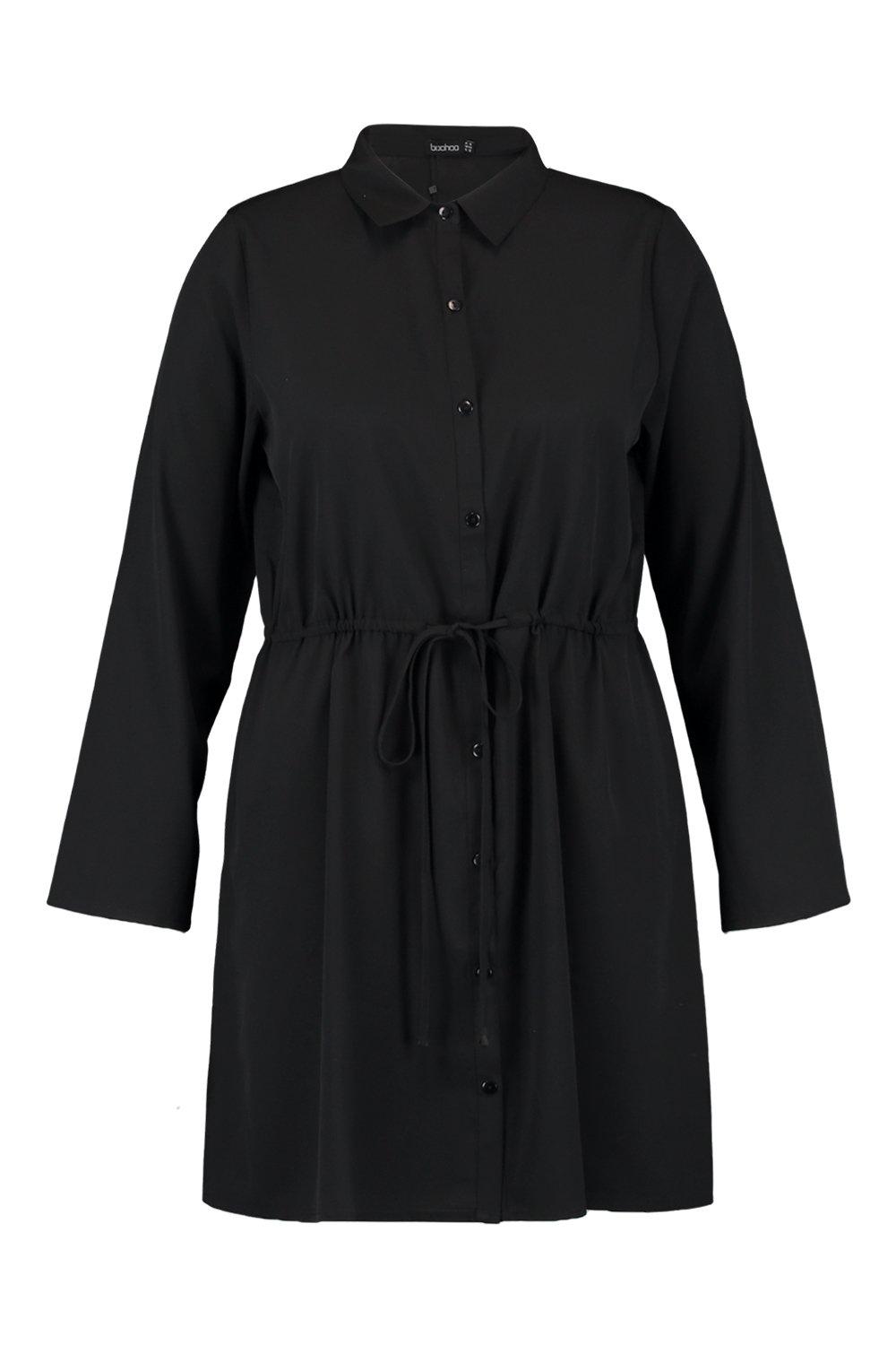 Plus Drawstring Waist Shirt Dress | boohoo Plus Drawstring Waist Shirt Dress | boohoo