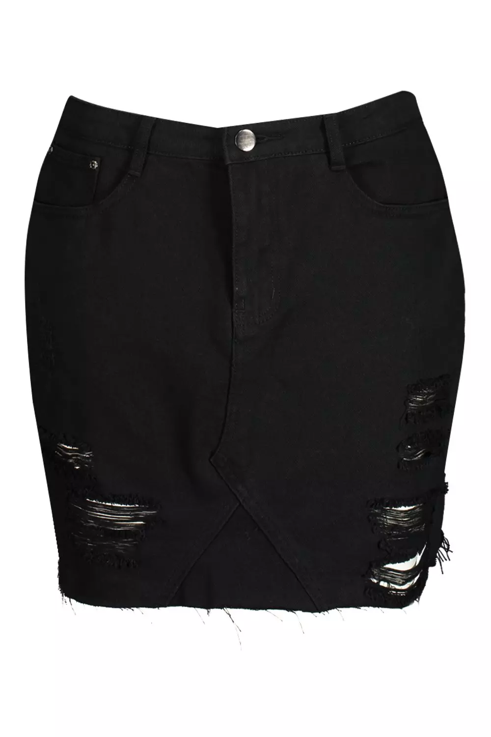 Boohoo distressed hotsell denim skirt