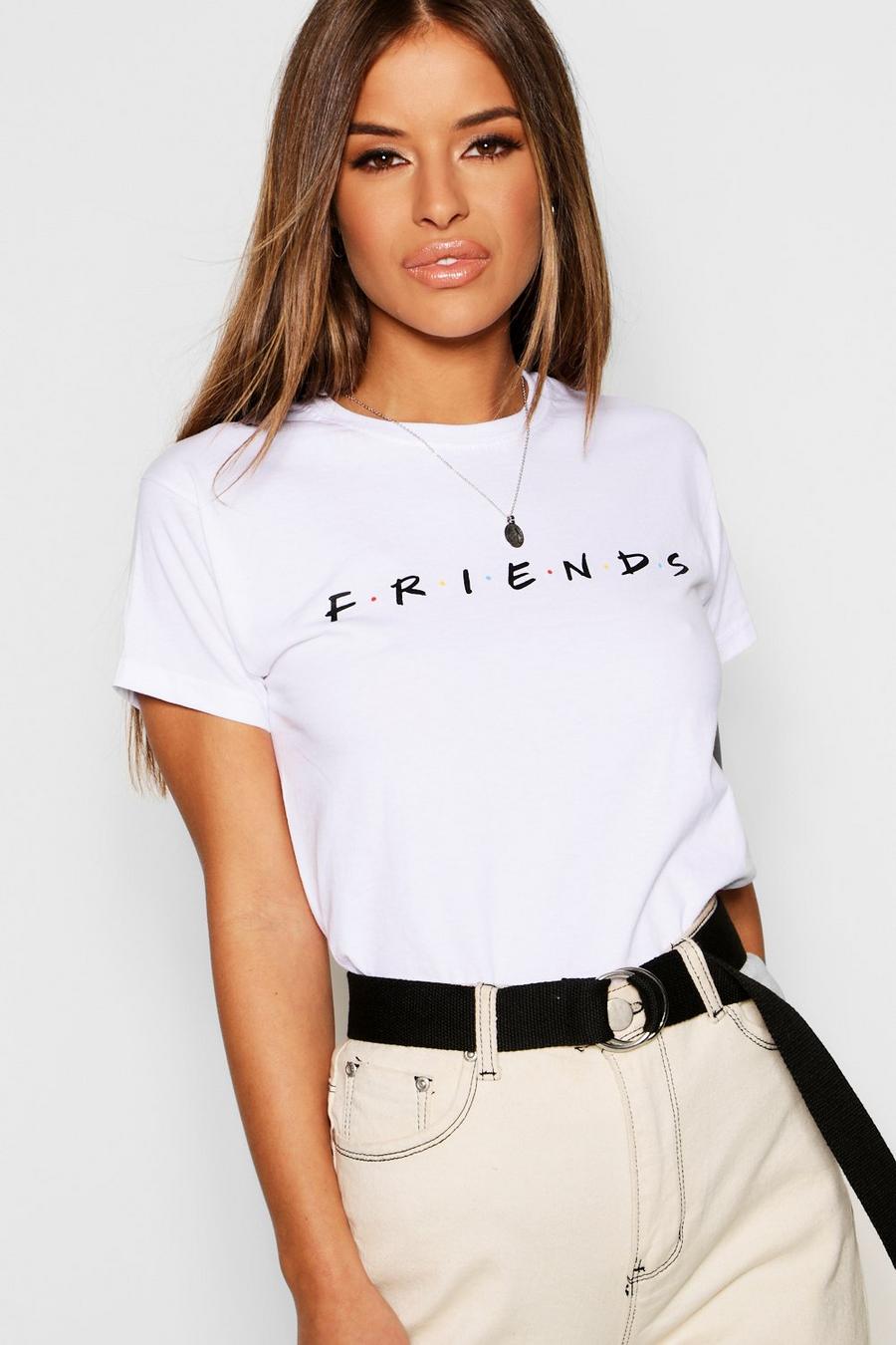 White Petite -  "Friends" Licensierad t-shirt med Vänner-motiv image number 1