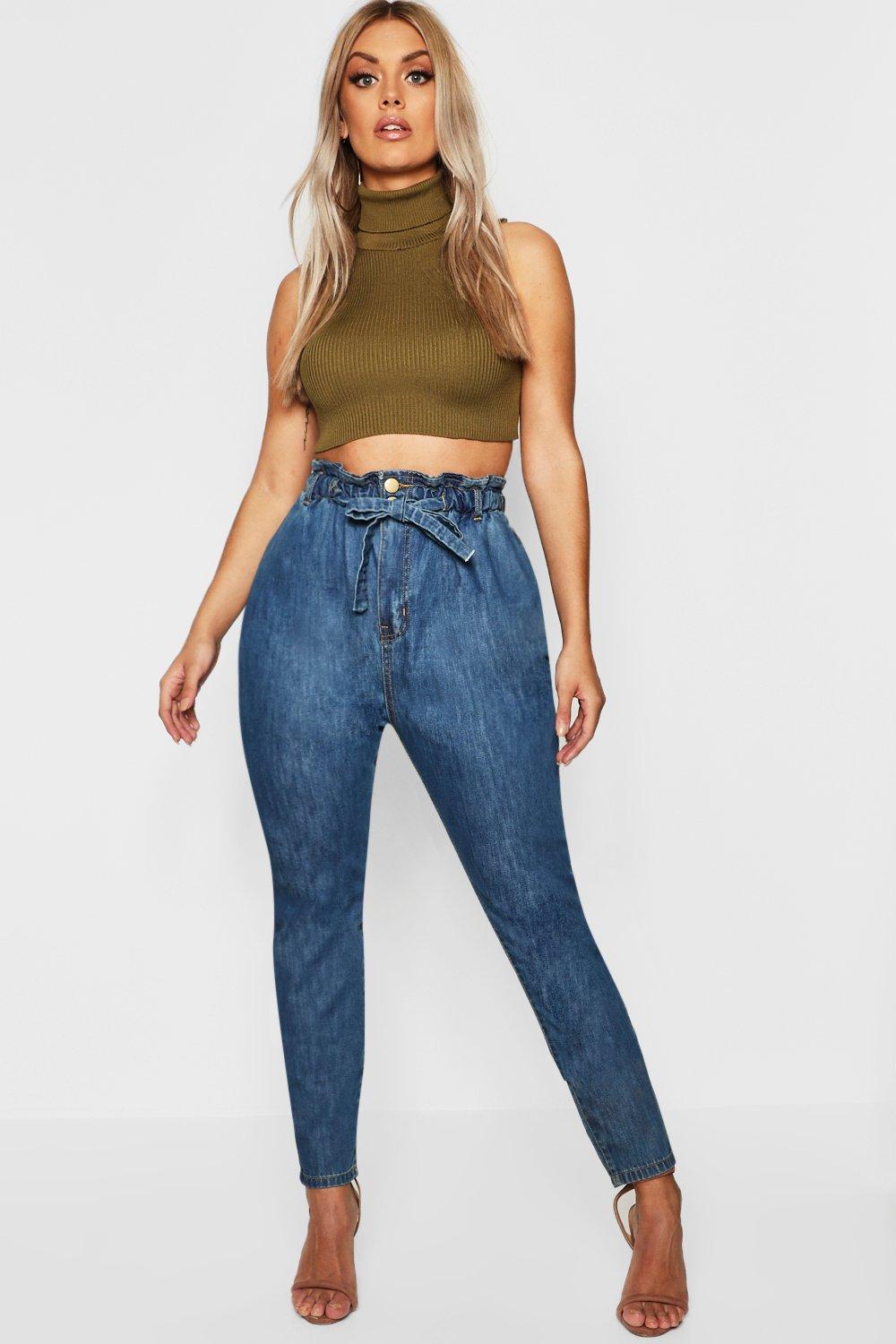 plus paperbag jeans